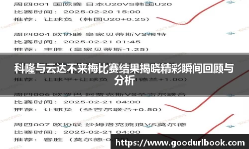 科隆与云达不来梅比赛结果揭晓精彩瞬间回顾与分析